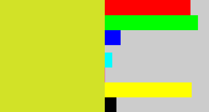 Hex color #d2e227 - sickly yellow