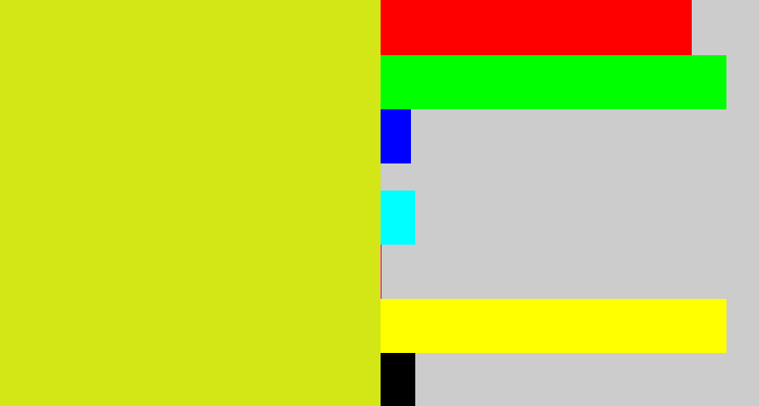 Hex color #d2e715 - sickly yellow
