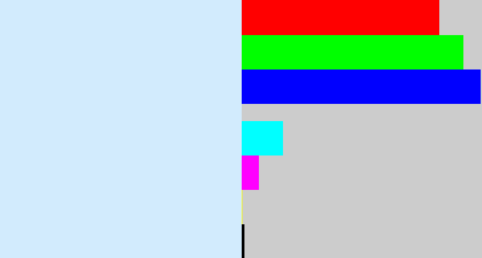Hex color #d2ebfd - pale blue
