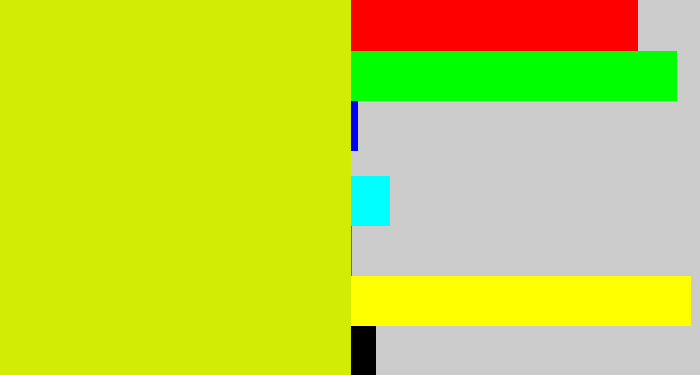 Hex color #d2ec06 - greeny yellow