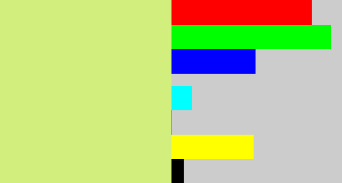 Hex color #d2ee7c - light yellow green