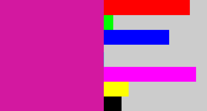 Hex color #d318a0 - purpley pink
