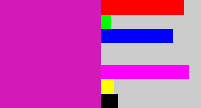 Hex color #d319b8 - purpley pink