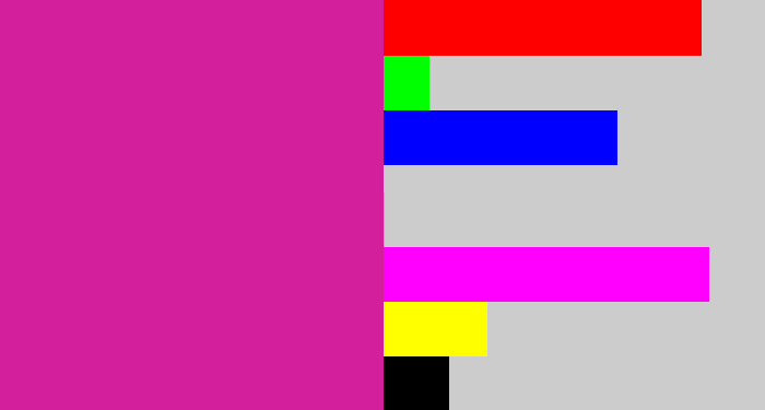 Hex color #d31f9b - purpley pink