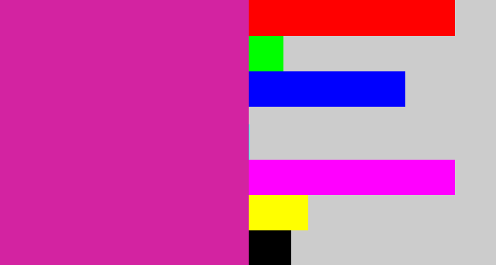 Hex color #d323a1 - purpley pink