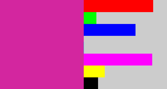 Hex color #d3269f - purpley pink