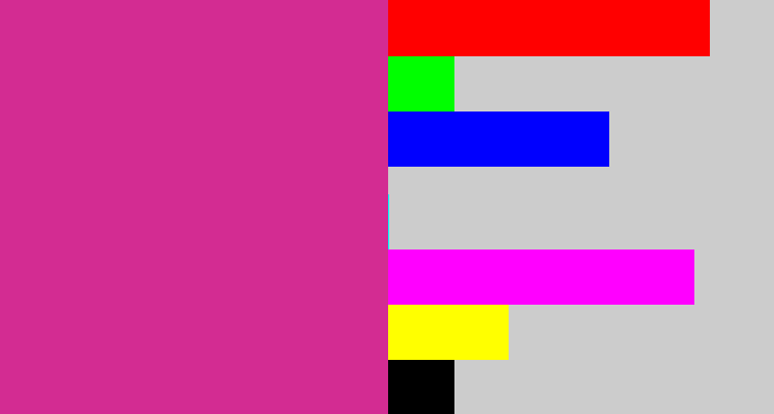 Hex color #d32c92 - darkish pink