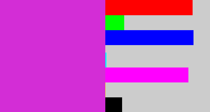 Hex color #d32dd6 - purple/pink