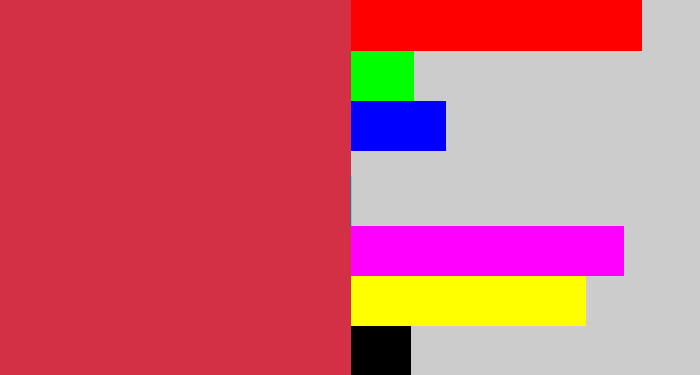 Hex color #d32f45 - reddish