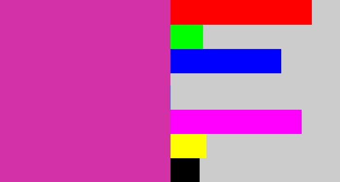 Hex color #d331a6 - purpley pink