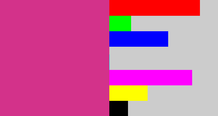 Hex color #d3328a - darkish pink