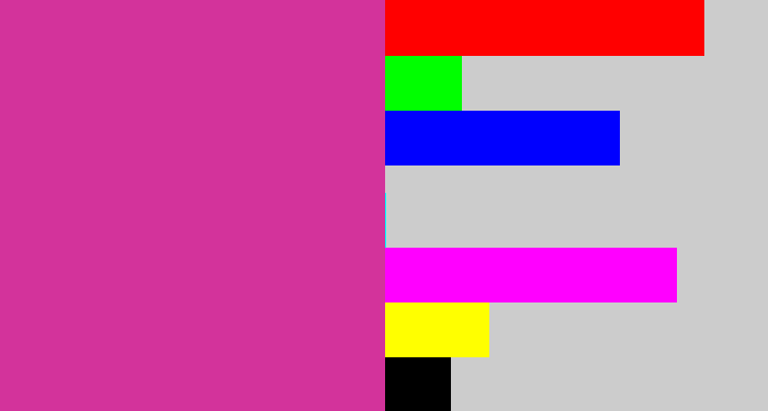 Hex color #d3339b - purpley pink