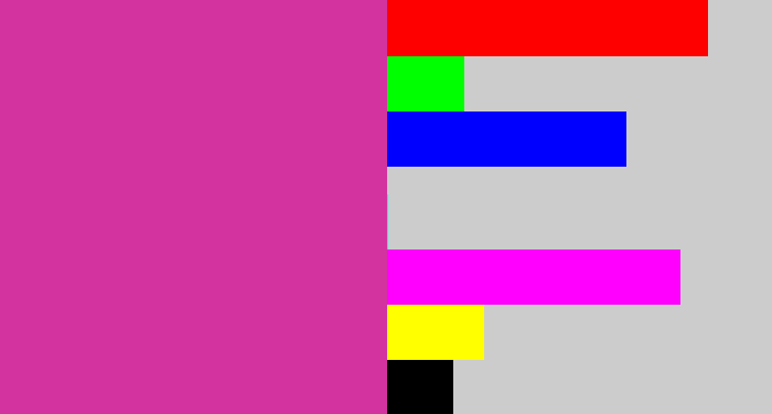 Hex color #d3339f - purpley pink
