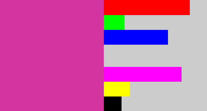 Hex color #d3349f - purpley pink