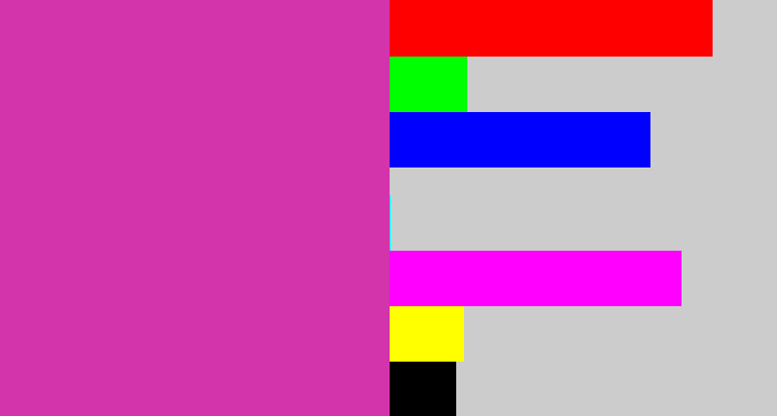 Hex color #d334ab - purpley pink