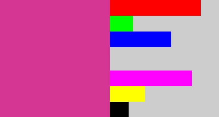 Hex color #d33590 - darkish pink