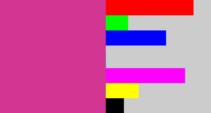 Hex color #d33592 - darkish pink