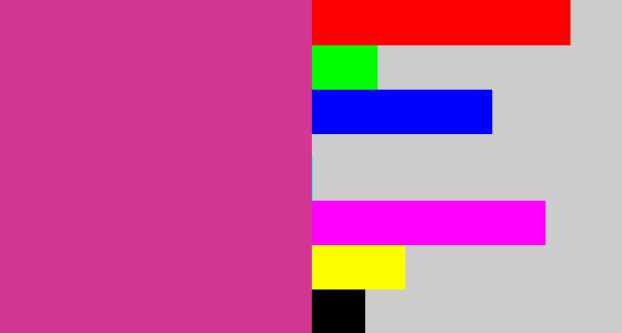 Hex color #d33593 - darkish pink
