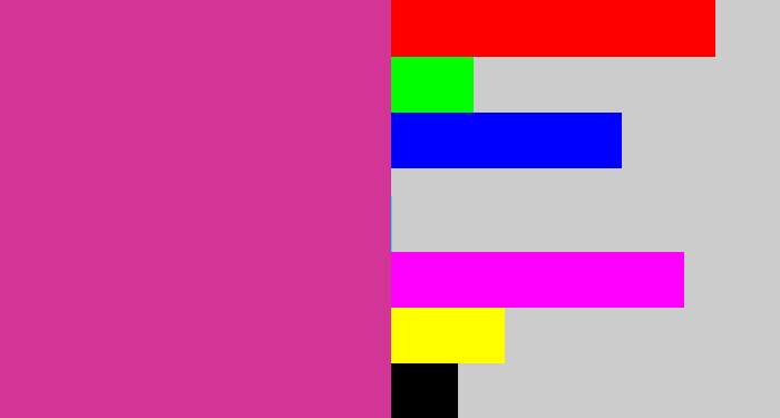 Hex color #d33596 - darkish pink
