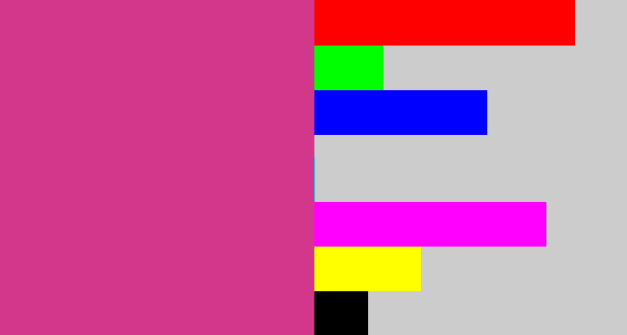 Hex color #d3378b - darkish pink