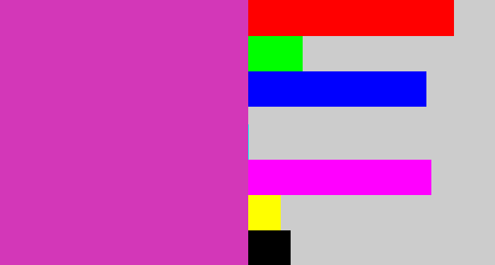 Hex color #d337b8 - purpley pink