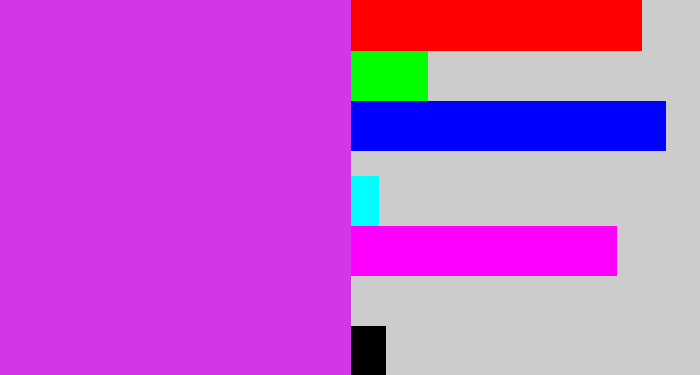 Hex color #d337e5 - purple/pink