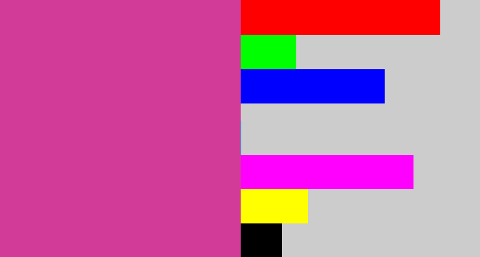Hex color #d33b98 - darkish pink