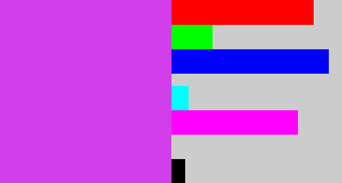 Hex color #d33eeb - heliotrope