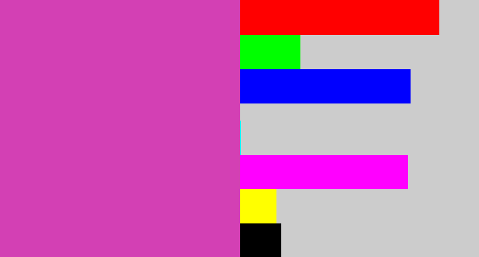 Hex color #d340b4 - purpley pink