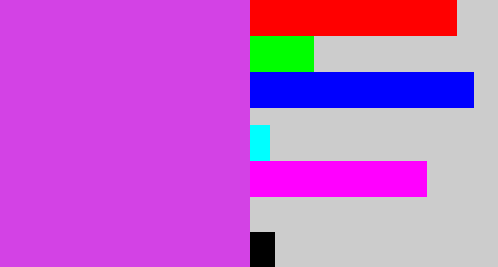 Hex color #d342e5 - pinkish purple