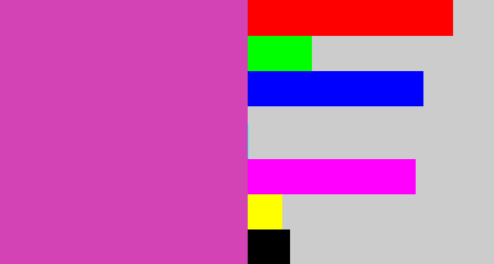 Hex color #d343b6 - purpley pink