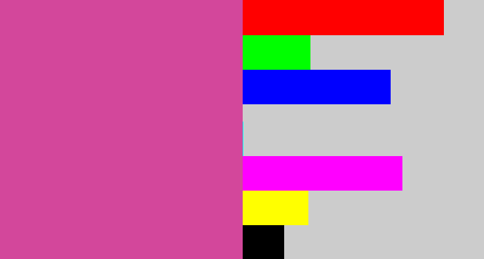 Hex color #d3479b - purplish pink