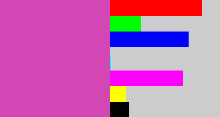 Hex color #d347b5 - pinky purple