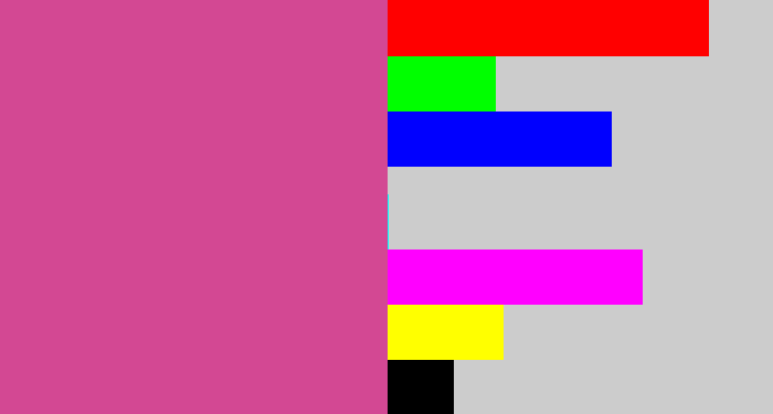 Hex color #d34893 - darkish pink