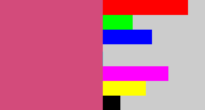 Hex color #d34b7b - darkish pink