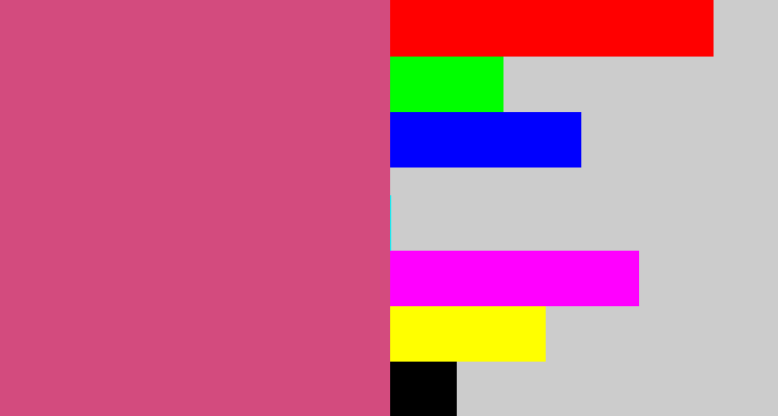 Hex color #d34b7e - darkish pink