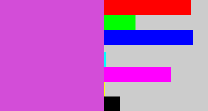 Hex color #d34dd8 - pinkish purple