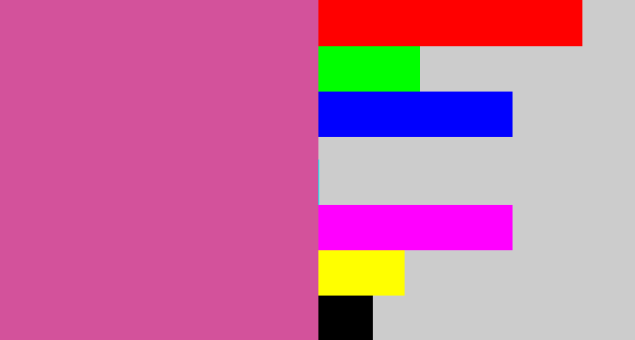 Hex color #d3529b - purplish pink