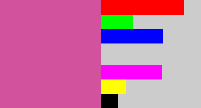 Hex color #d3529e - purplish pink