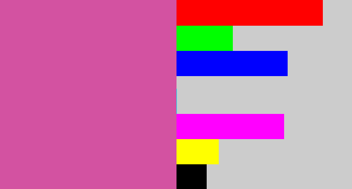Hex color #d352a1 - purplish pink