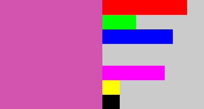 Hex color #d353b0 - purplish pink