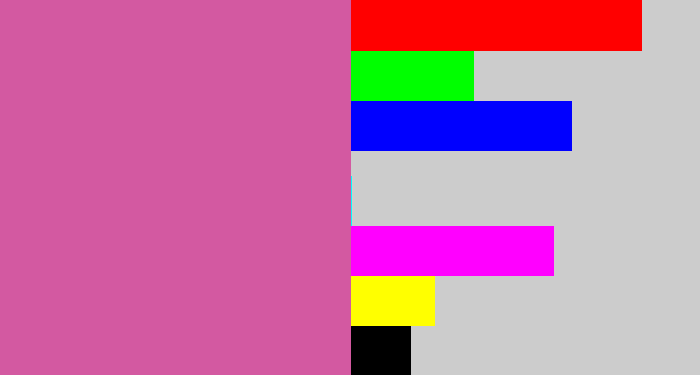Hex color #d359a1 - purplish pink