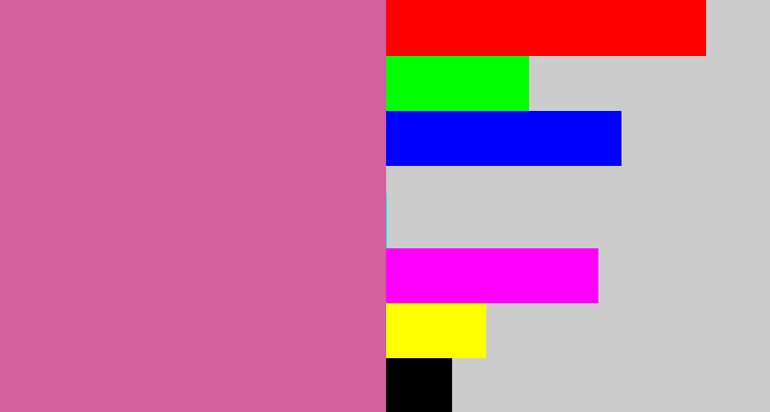 Hex color #d35f9c - purplish pink