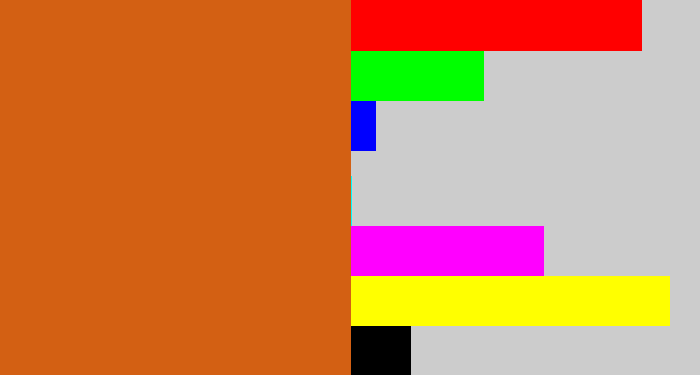 Hex color #d36013 - rusty orange