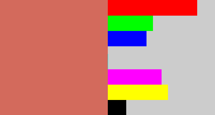 Hex color #d36a5c - pastel red