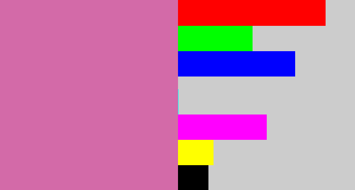 Hex color #d36aa8 - pale magenta