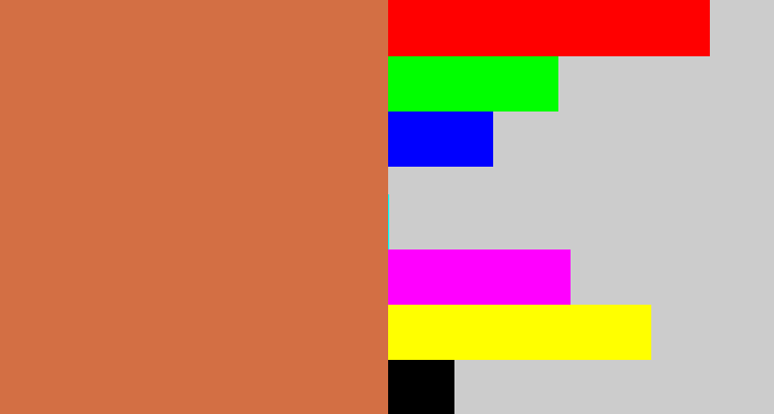 Hex color #d36f44 - terracota