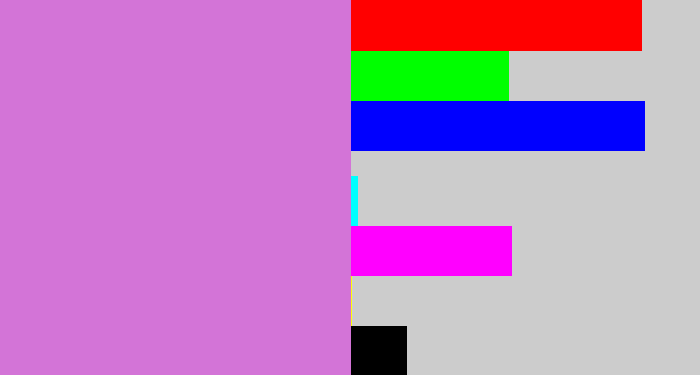 Hex color #d374d7 - lavender pink
