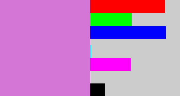 Hex color #d376d6 - lavender pink