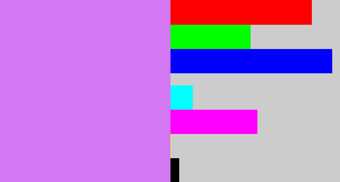 Hex color #d377f2 - light purple